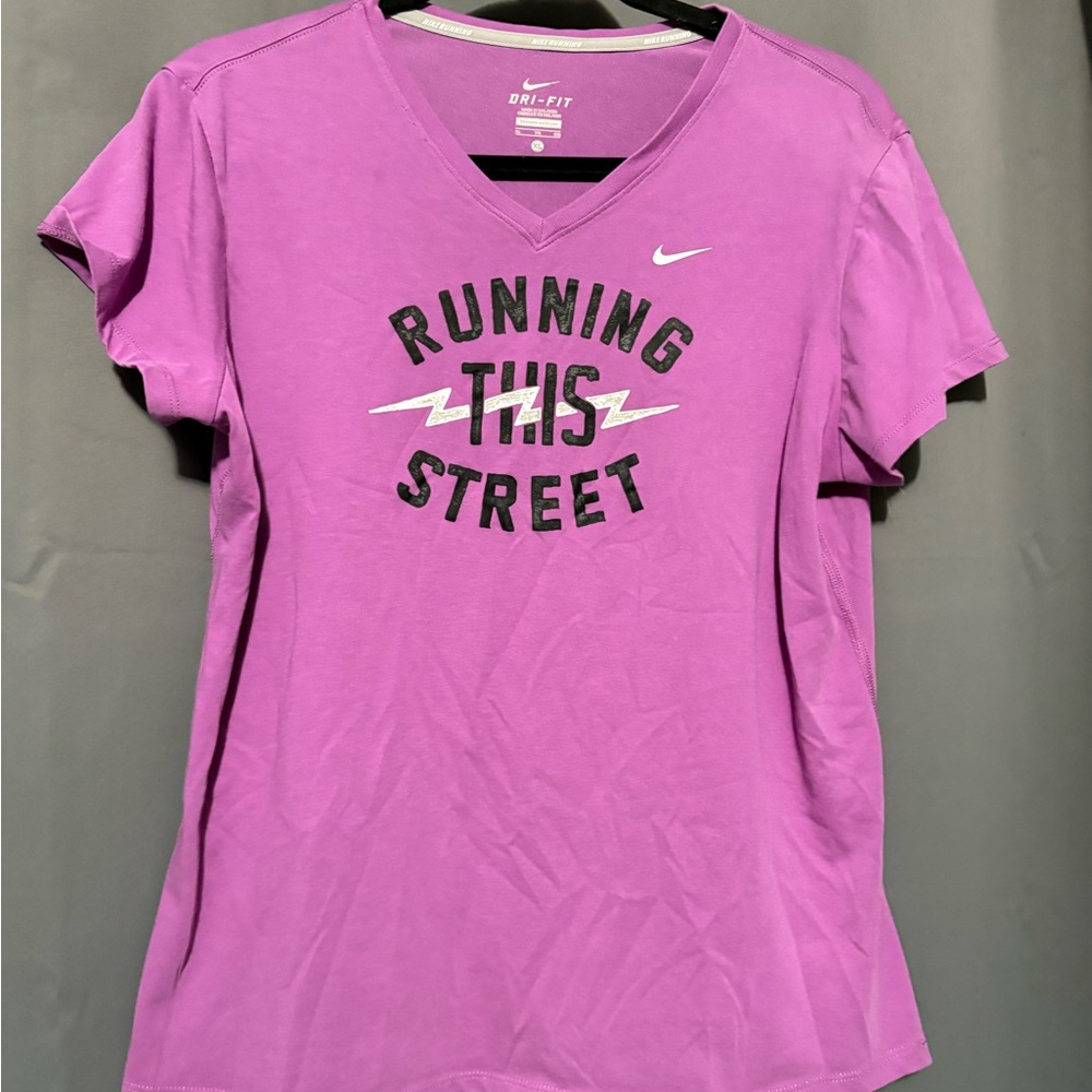 Nike Women's V-Neck Purple Tee